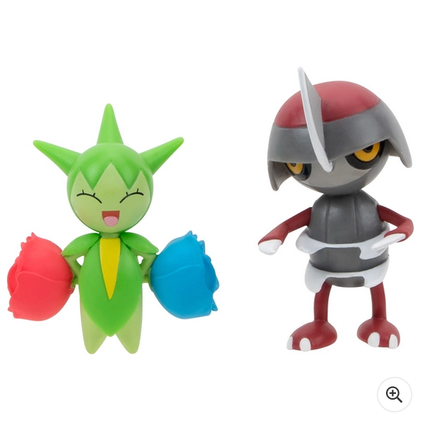 Pokémon Pawniard and Roselia 5cm Battle Figures 2 Pack