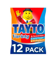 Load image into Gallery viewer, Tayto Crisps Assorted 12 X 25G 4 cheese 4 salt 4 smokey bacon