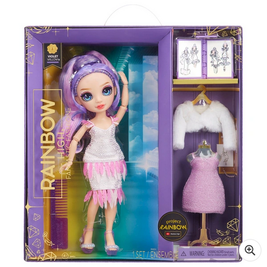 Rainbow High Fantastic Violet Willow Purple Doll Fashion Playset