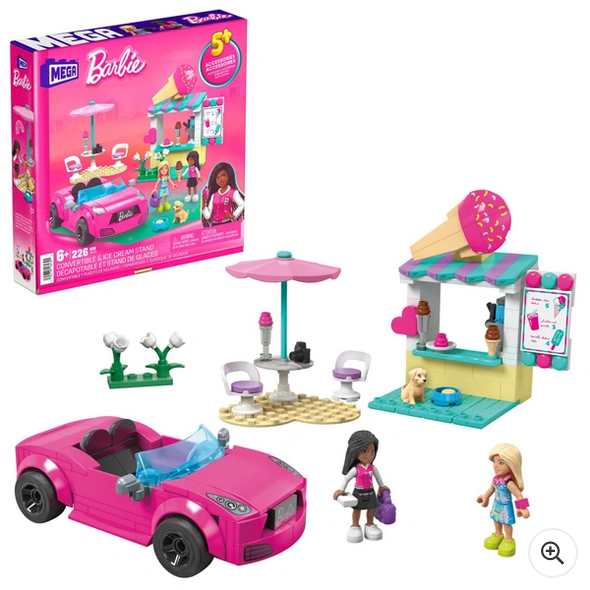 Mega Barbie Convertible & Ice Cream Stand Building Set