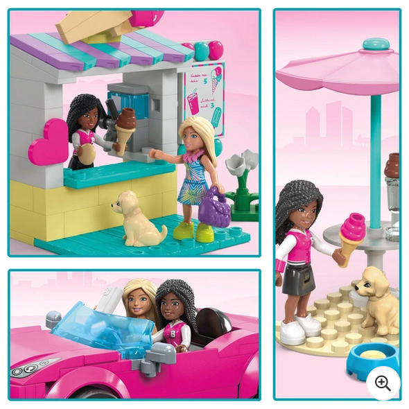 Mega Barbie Convertible & Ice Cream Stand Building Set