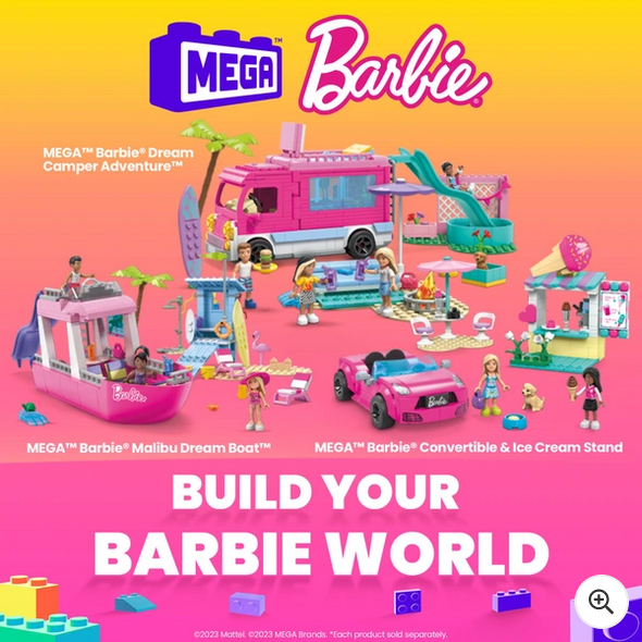 Mega Barbie Convertible & Ice Cream Stand Building Set