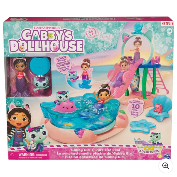 Gabby's.  dollhouse Gabby Girl's Purr-ific Pool Playset