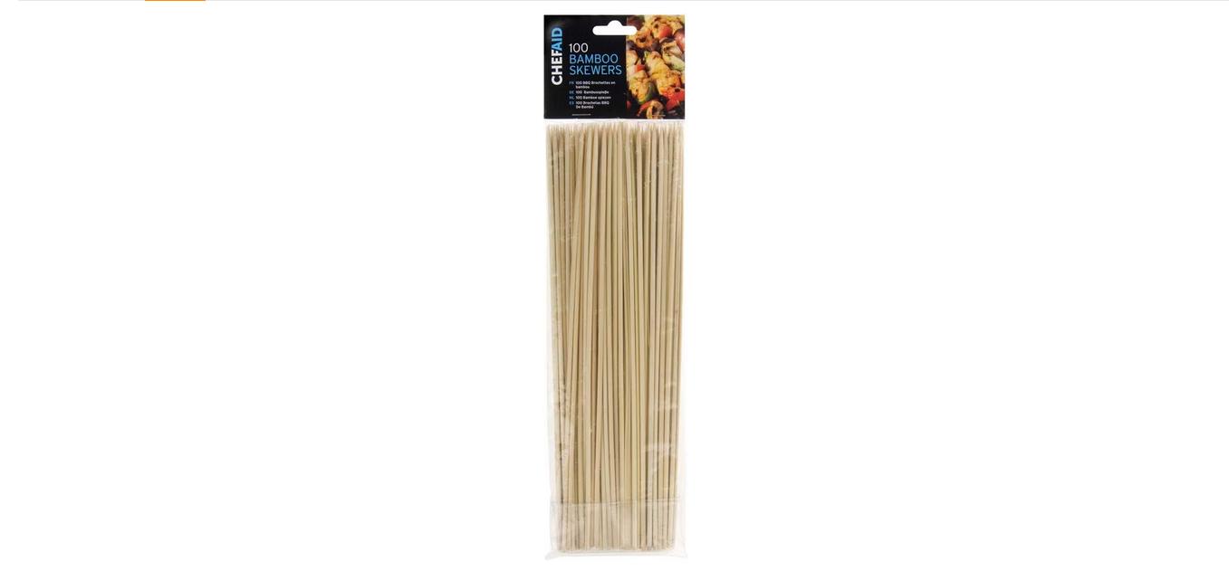 Bamboo Skewers Beige 30cm Ideal For BBQ by Chef Aid