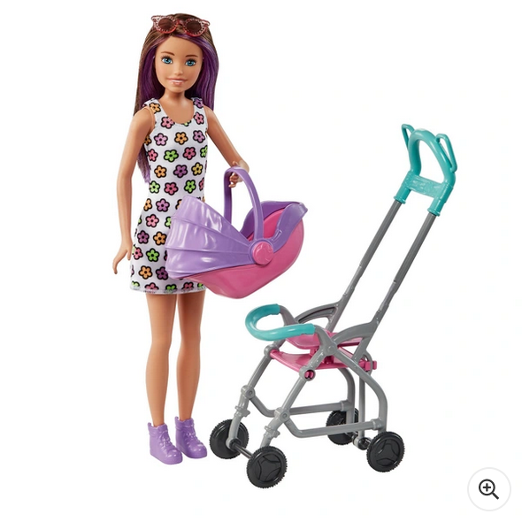 Barbie Skipper Babysitters Pushchair and 2 Dolls Playset