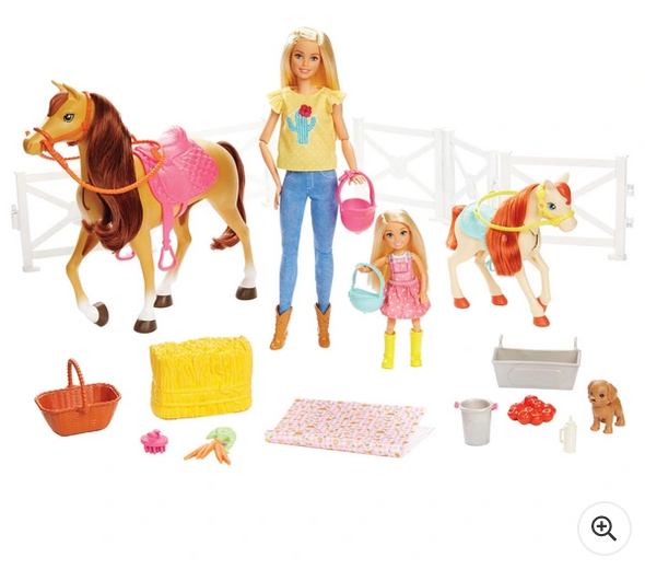 Barbie Hugs 'n' Horses Playset Barbie Chelsea Horse Pony Plus Accessories