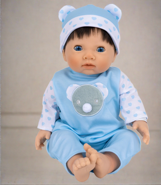 Tiny Treasures Baby Doll in Blue Bear Outfit 44cm