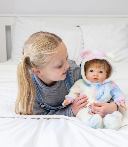 Tiny Treasures Rainbow Teddy All-In-One Outfit for baby dolls