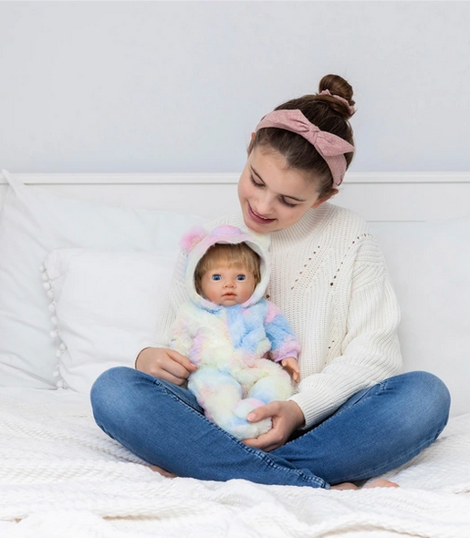 Tiny Treasures Rainbow Teddy All-In-One Outfit for baby dolls