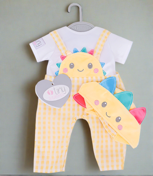 Tiny Treasures Sunshine Dungarees Outfit for baby doll