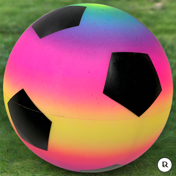 23cm Rainbow FootBall Assorted Styles 1 Supplied