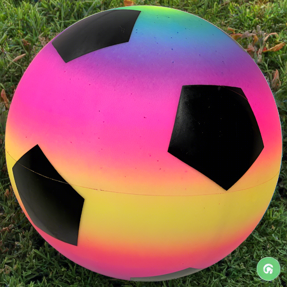 23cm Rainbow FootBall Assorted Styles 1 Supplied