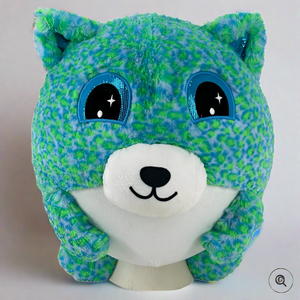 Hugpals 30cm Blue and Green Leopard Print Plush Ball Toy