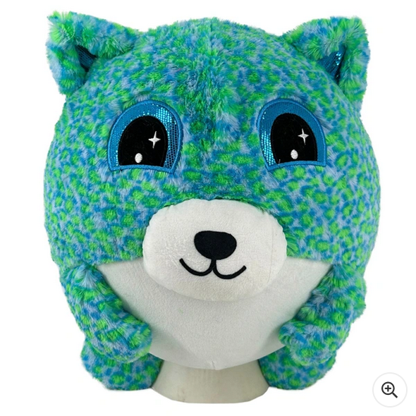 Hugpals 30cm Blue and Green Leopard Print Plush Ball Toy