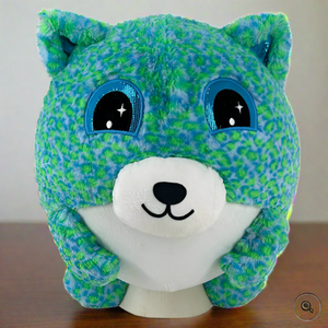 Hugpals 30cm Blue and Green Leopard Print Plush Ball Toy