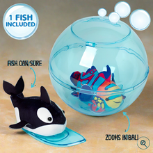 Načíst obrázek do prohlížeče Galerie, Zhu Zhu Aquarium Bubble Ball &amp; Surfboard Starter Playset With Fish