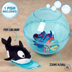 Zhu Zhu Aquarium Bubble Ball & Surfboard Starter Playset With Fish