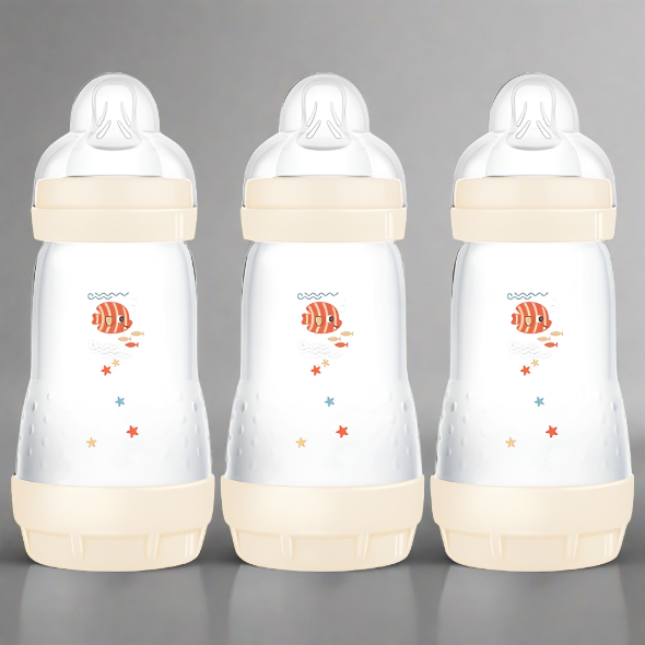 MAM Easy Start Self-Sterilising Anti-Colic Baby Bottle 260ml 3 Pack Assorted colours