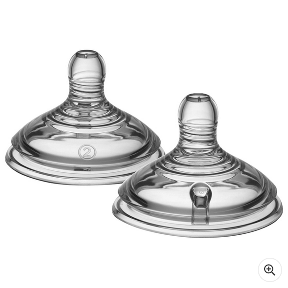 Tommee Tippee Closer to Nature Medium-Flow Bottle Teats 2 Pack