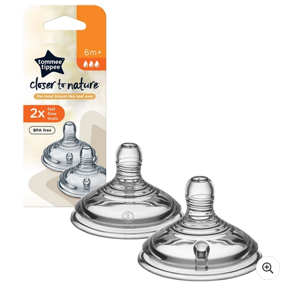 Tommee Tippee Closer to Nature Fast-Flow Bottle Teats 2 Pack