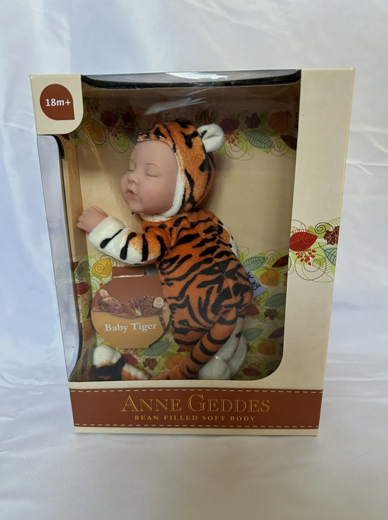 Anne Geddes 9 inch Baby Tiger Doll - Bean Filled Soft Body Collection