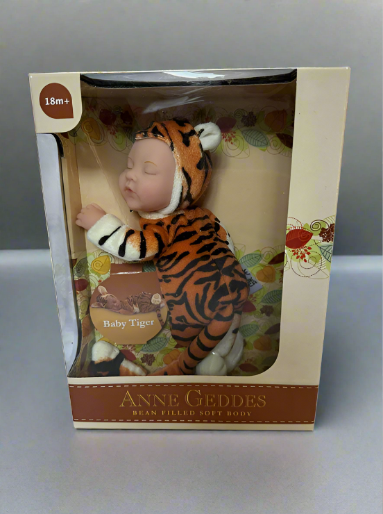 Anne Geddes 9 inch Baby Tiger Doll - Bean Filled Soft Body Collection