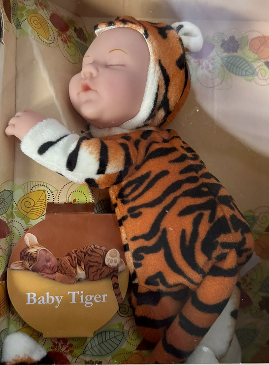 Anne Geddes 9 inch Baby Tiger Doll - Bean Filled Soft Body Collection