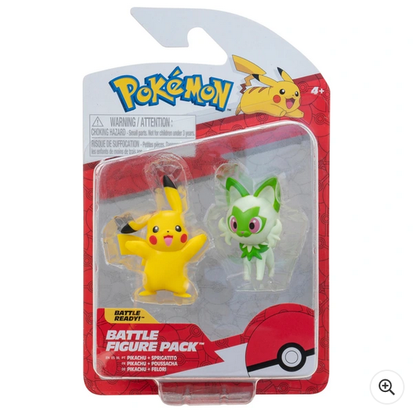 Pokémon 5cm Battle Figure 2-Pack - Sprigatito & Pikachu