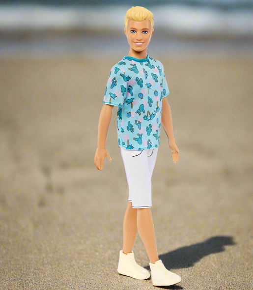 Ken Barbie Fashionista Doll 211 with Blonde Hair and Cactus Tee