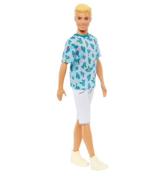 Ken Barbie Fashionista Doll 211 with Blonde Hair and Cactus Tee