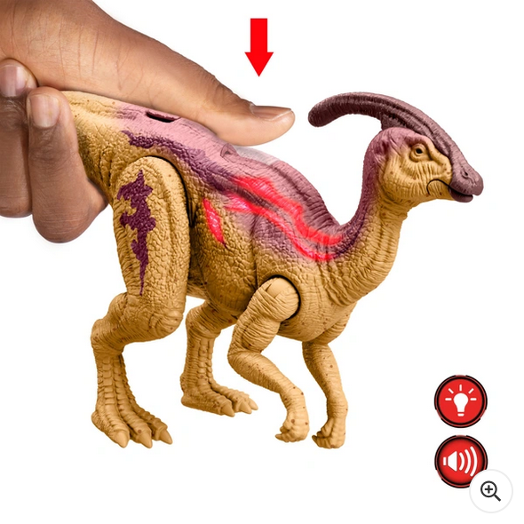 Jurassic World Chaos Theory Wild Roar Parasaurolophus Dinosaur Figure