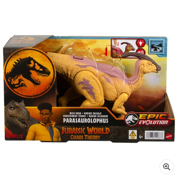 Jurassic World Chaos Theory Wild Roar Parasaurolophus Dinosaur Figure