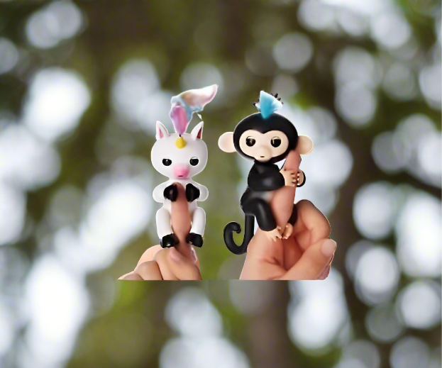 2 Packs - Premium Fingerfun  Interactive black Monkey And Interactive unicorn