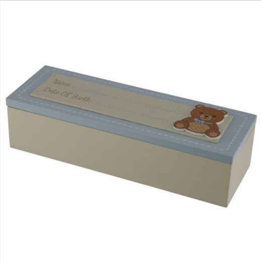 Baby Boy Keepsake Box With Teddy Motif - Date of Birth