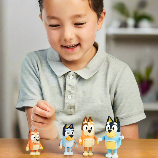 Bluey 4 Figure Pack - Bluey & Family