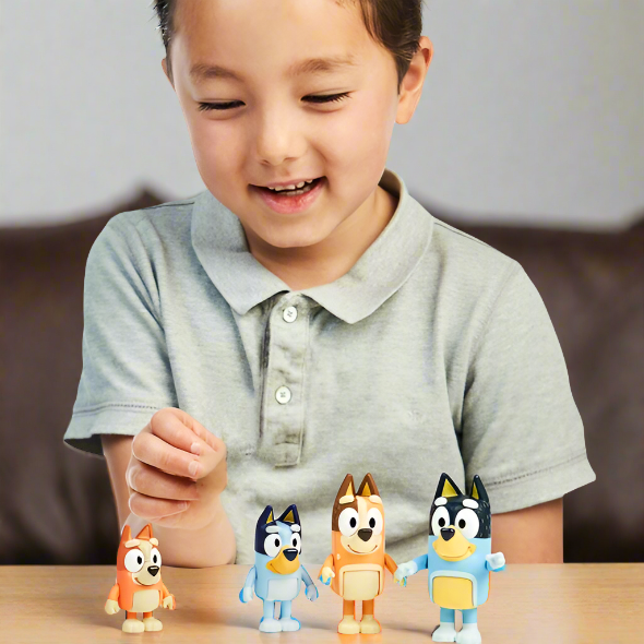 Bluey 4 Figure Pack - Bluey & Family