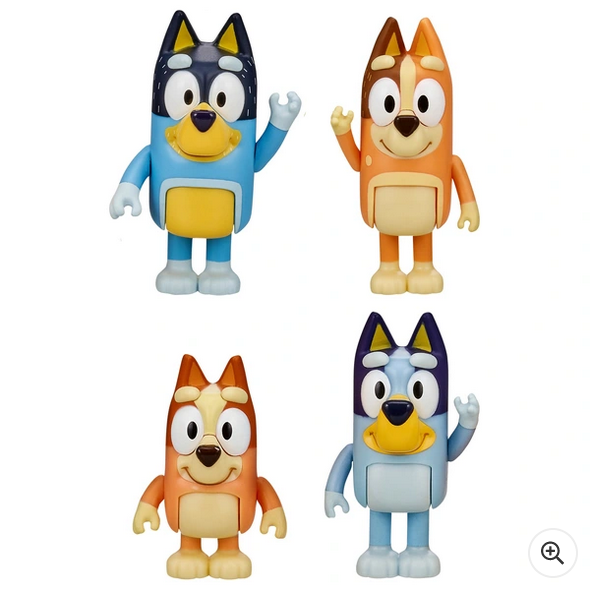 Bluey 4 Figure Pack - Bluey & Family