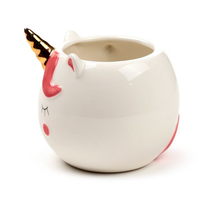 White Enchanted Rainbows Unicorn Ceramic Shaped Mug