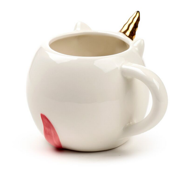 White Enchanted Rainbows Unicorn Ceramic Shaped Mug