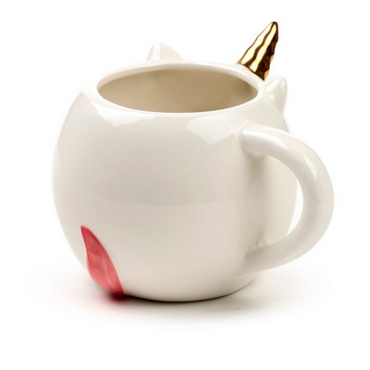 White Enchanted Rainbows Unicorn Ceramic Shaped Mug