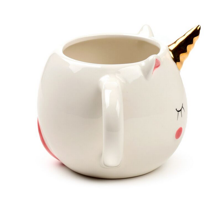 White Enchanted Rainbows Unicorn Ceramic Shaped Mug