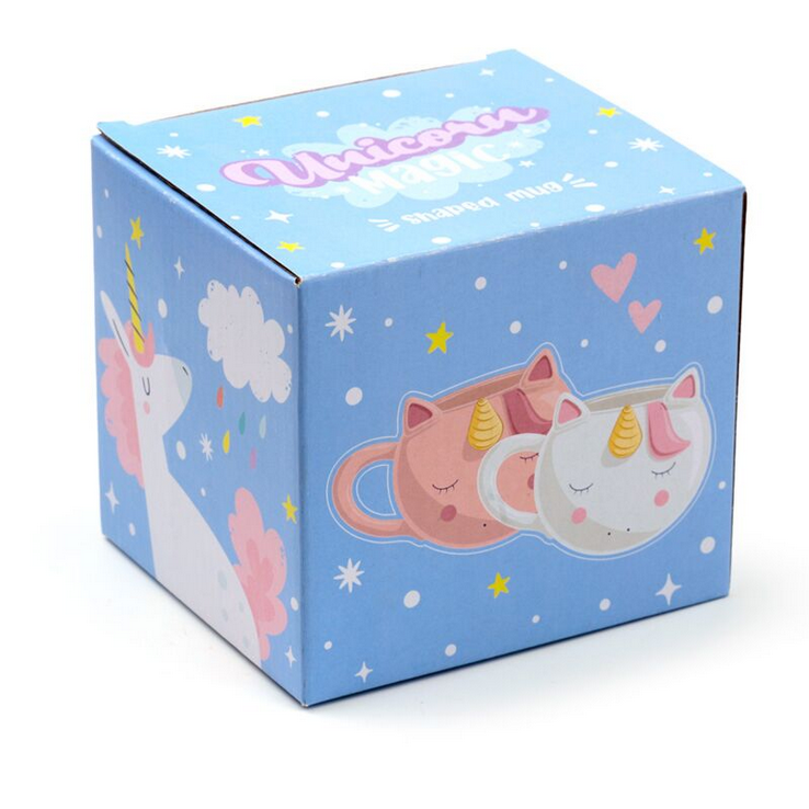 Pink Enchanted Rainbows Unicorn Ceramic Shaped Mug