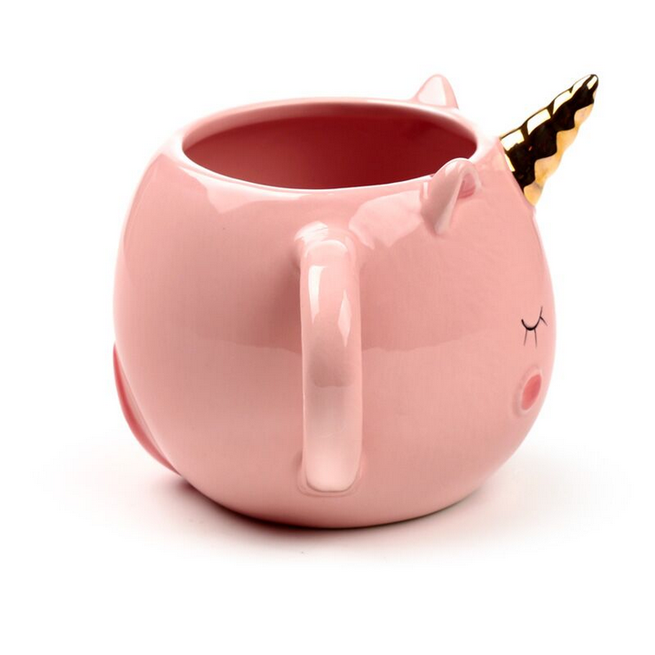 Pink Enchanted Rainbows Unicorn Ceramic Shaped Mug