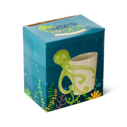 Lisa Parker Octopus Ceramic Shaped Handle Mug