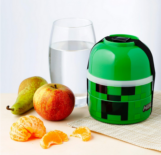 Minecraft Creeper Stacked Round Bento - Lunch Box