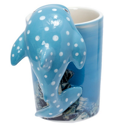 New Boxed 3D Whale Shark Handle Mug | Under the Sea Novelty Ceramic Coffee Cup