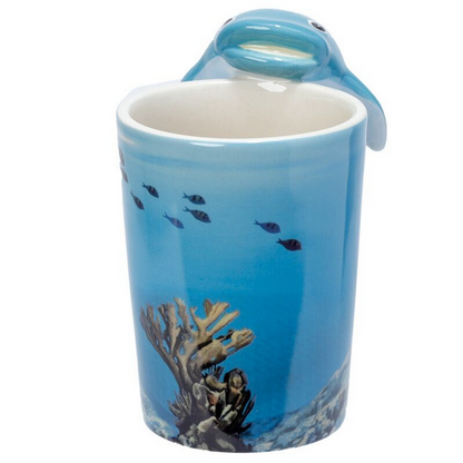New Boxed 3D Whale Shark Handle Mug | Under the Sea Novelty Ceramic Coffee Cup