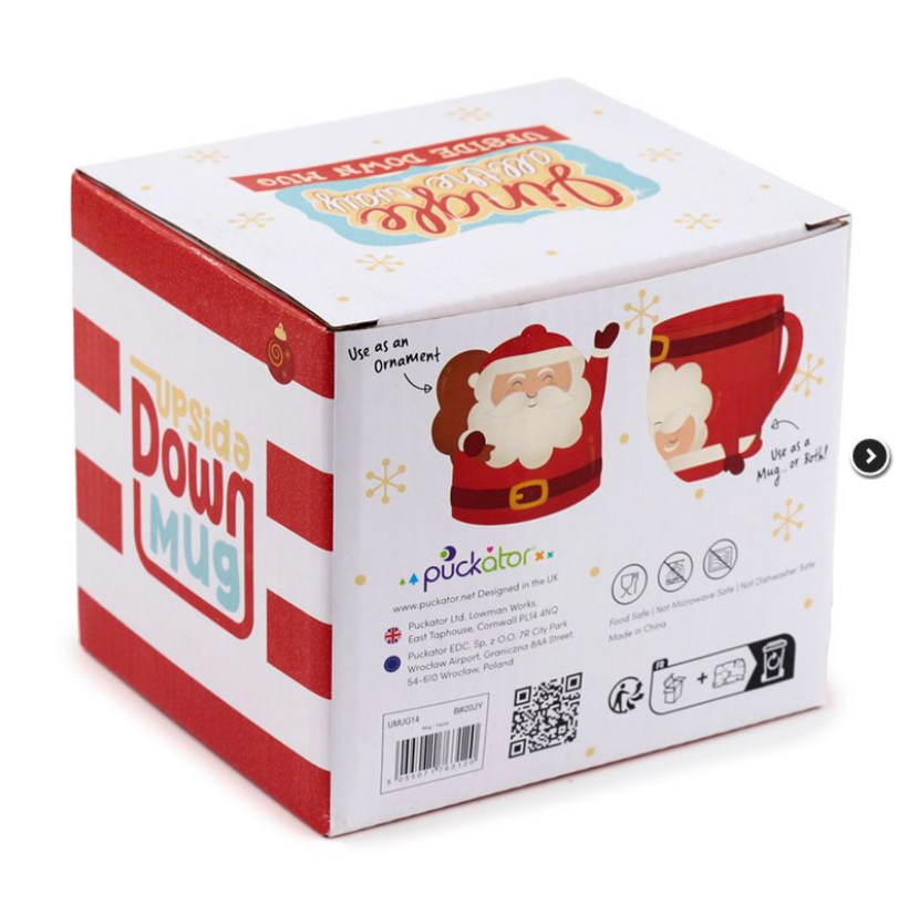 Jingle All The Way Upside Down Mug Santa Claus