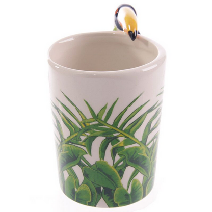 Toucan Party Toucan Ceramic Shaped Handle Mug with Jungle Decoration