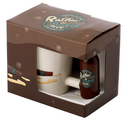 "I'd Rather Be Drinking Beer" Shaped Handle Novelty Mug | Gift Boxed